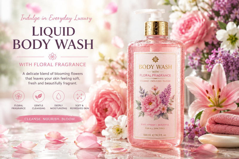 Liquid Body Wash With Floral Fragrance
