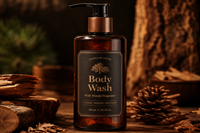 Body Wash With Woody Fragrance