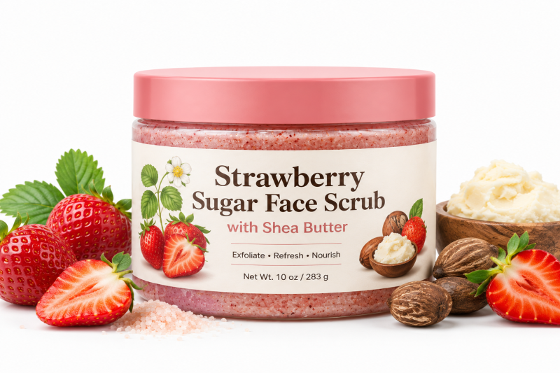 Strawberry Sugar Face Scrub with Shea Butter